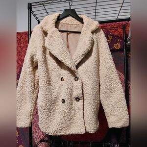 Source Unknown Cream Teddy Jacket